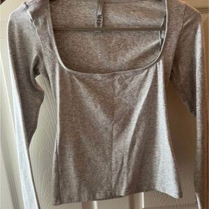 SKIMS Scoop Neck Long Sleeve Top